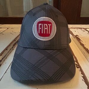 Fiat Plaid Hat Black S/M Fitted Stretch Fabric